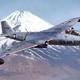 A US Air Force Martin B-57C Canberra of the 3rd Bombardment Group flies over Mt. Fuji in 1957. Note the tandem cockpit added to increase visibility for pilot and navigator. (US Air Force)
